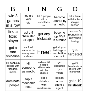 tc2 bingo Card