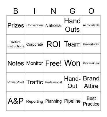 Tradeshow Bingo Card