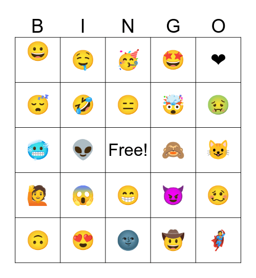 Emoji Bingo Card