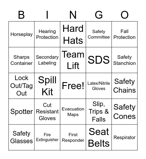 SAFETY BINGO Card