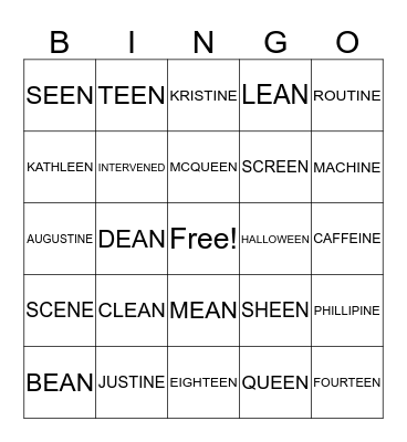 Lyricism 101 Bingo Card