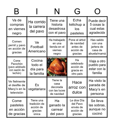 Ethicon Thanksgiving bingo Card
