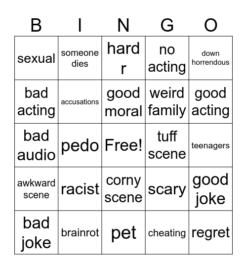 tommorows techings bingo Card