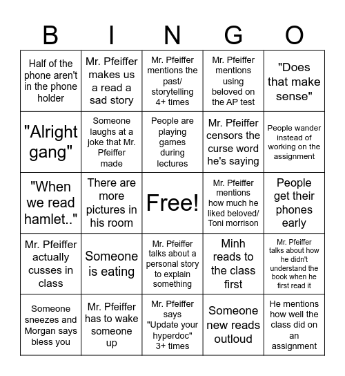 AP Lit bingo Card