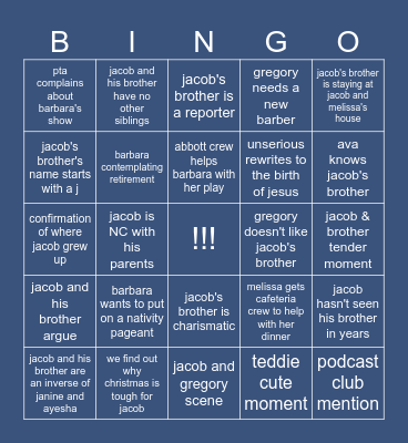 abbott elementary: "winter show" predictions Bingo Card