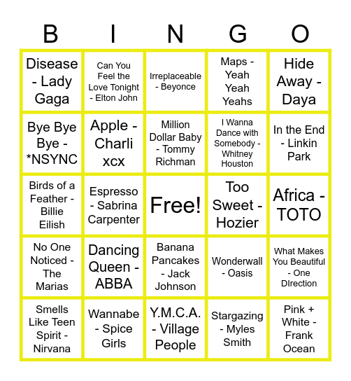 Viral Top Hits '24 Bingo Card