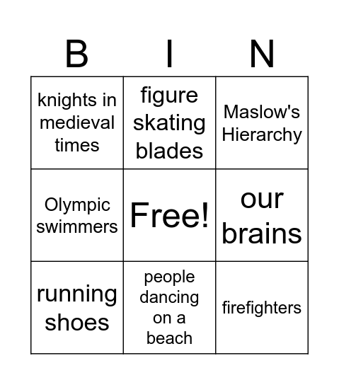 Why We Wear Clothing 1 Bingo Card