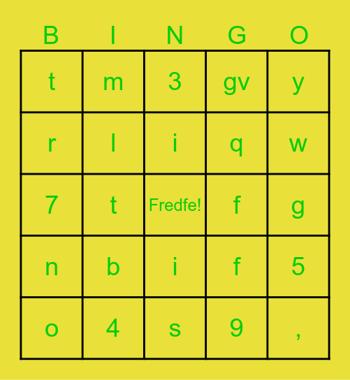 NW SGAC Thanksgiving Bingo Card