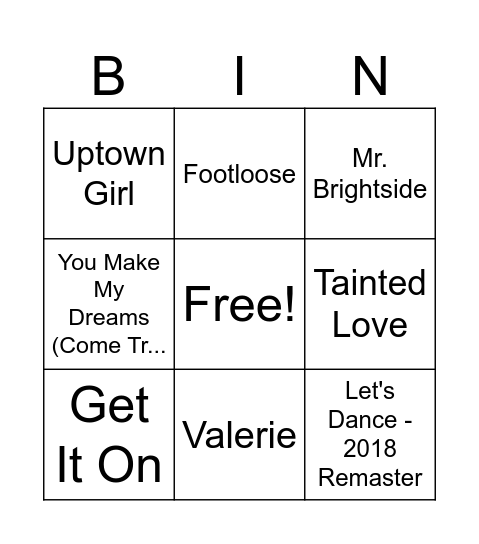 DISCO Bingo Card