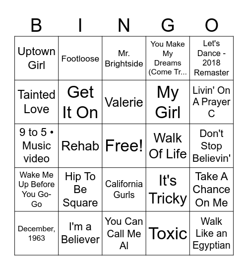 DISCO Bingo Card