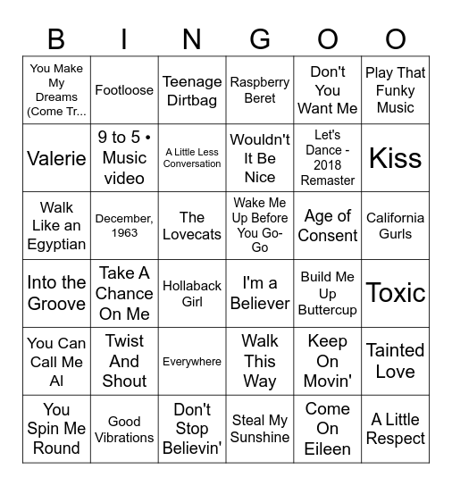 DISCO Bingo Card