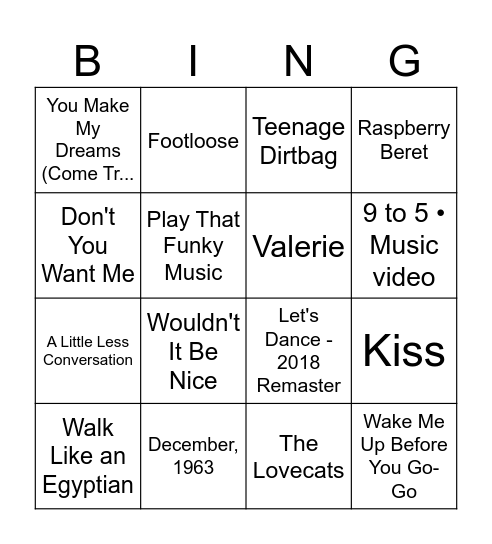 DISCO Bingo Card