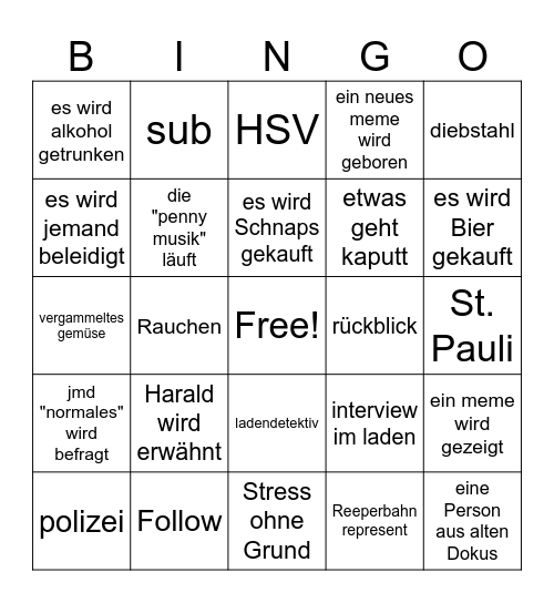 penny Bingo Card