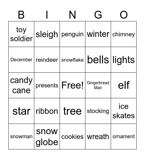 Winter Bingo Card