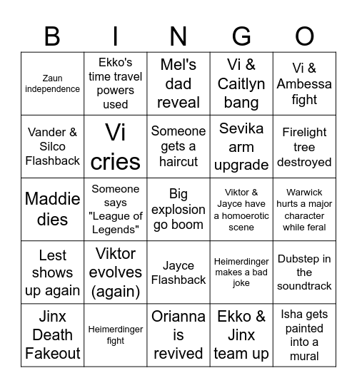 Arcane Finale Bingo Card