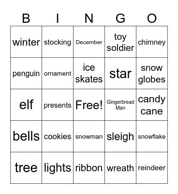 Holiday Bingo Card