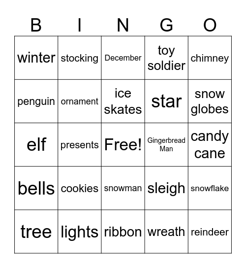 Holiday Bingo Card