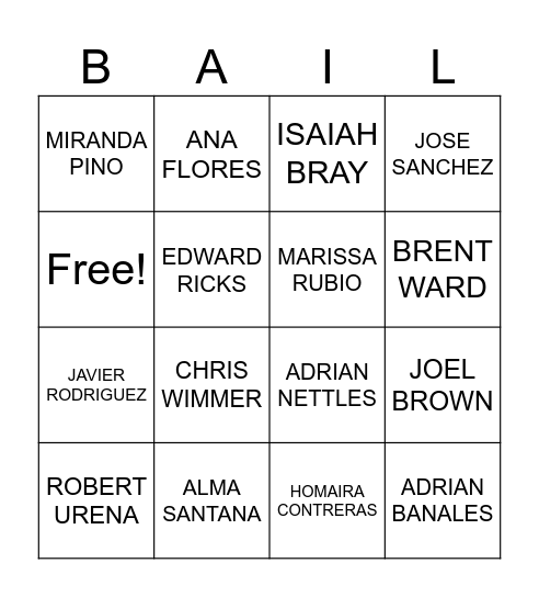 ALADDIN BINGO Card