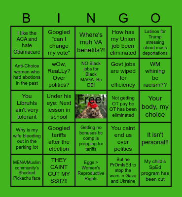 Leopards Ate My Face Party Bingo Card