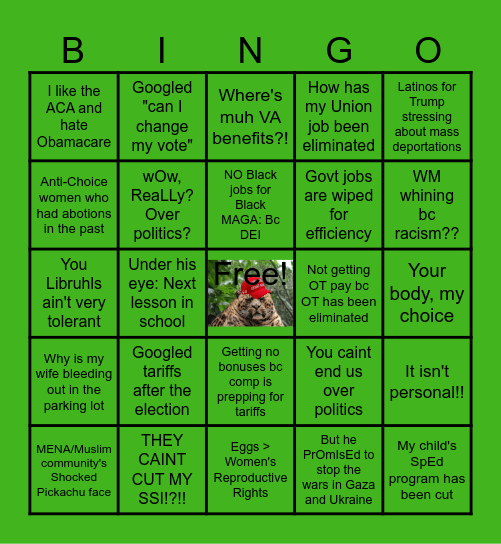 Leopards Ate My Face Party Bingo Card