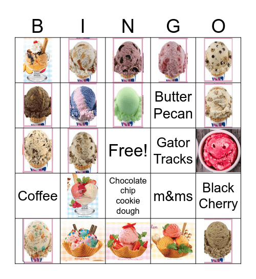 Ice Cream Bingo Card