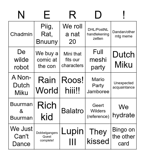 Comic con: the boogaloo Bingo Card