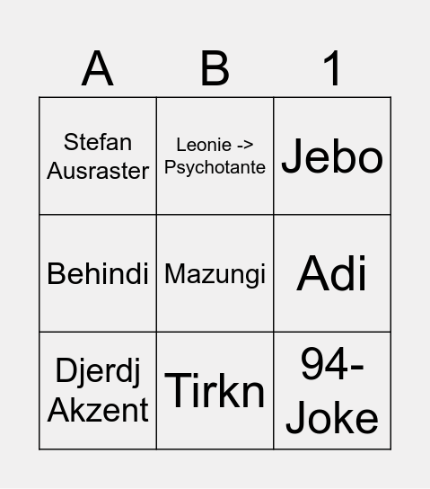 Alpenrammler Bingo V 1.0 Bingo Card