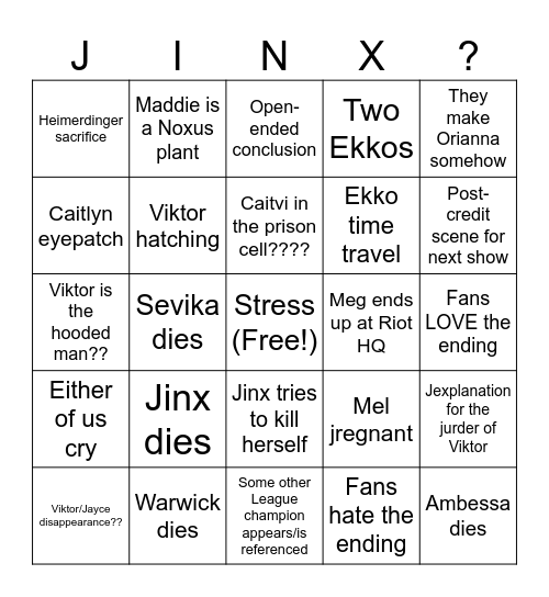 arcane finale bingo Card