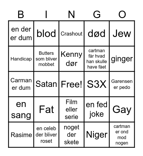 South park bingo Card