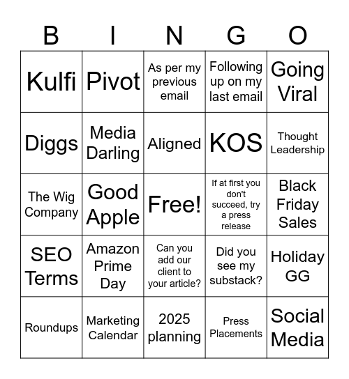 GAPR Board Bingo Card