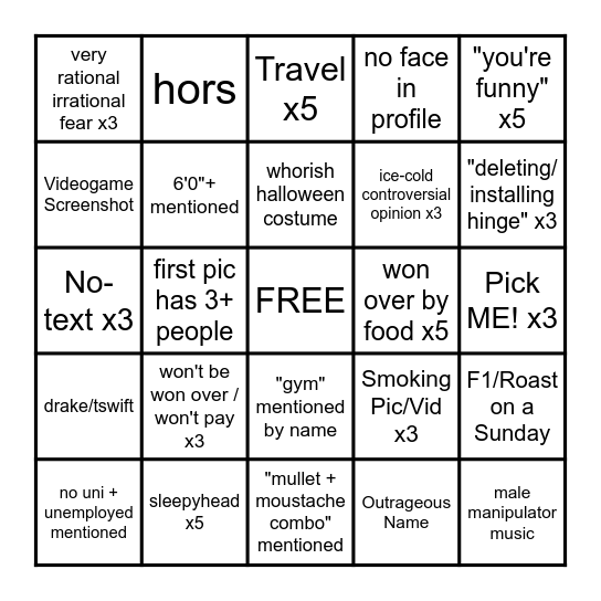 Hingo-Bingo with SHWUMGE Bingo Card