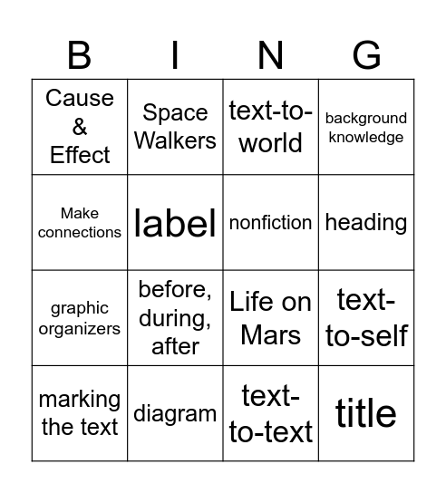 Make Connections (NF) Bingo Card