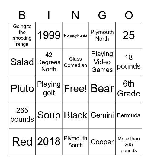 Max and Erick BINGO Card