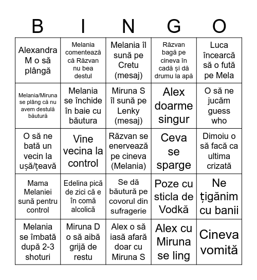 REVELION 2025 Bingo Card