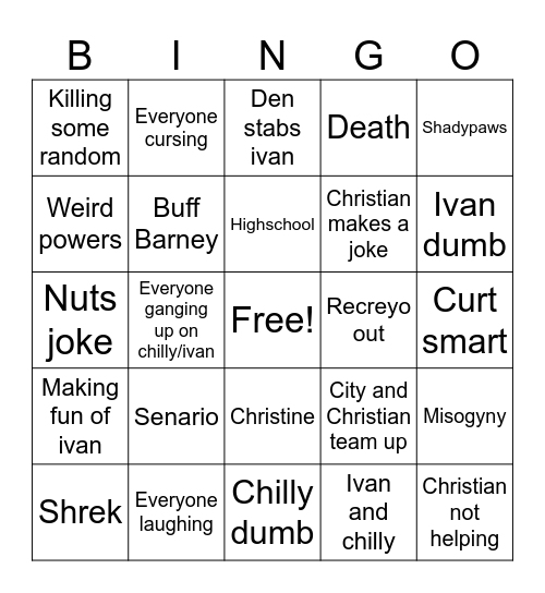 Recreyo Bingo Card