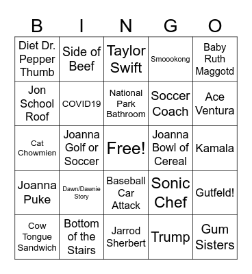 G&G JUDD Bingo Card