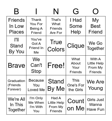 Friendsgiving Bingo Card