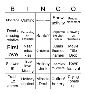 Hallmark Christmas Bingo Card