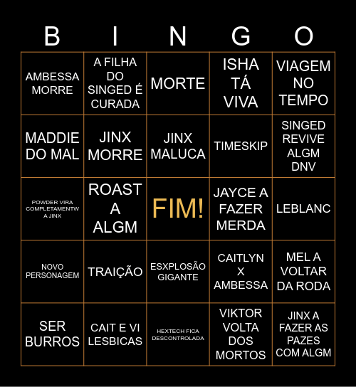 ARCANE BINGO FINAL Bingo Card