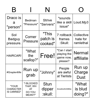 Strive Bingo (Rat place edition) Bingo Card