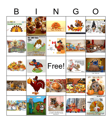 thanksgiving Bingo Card