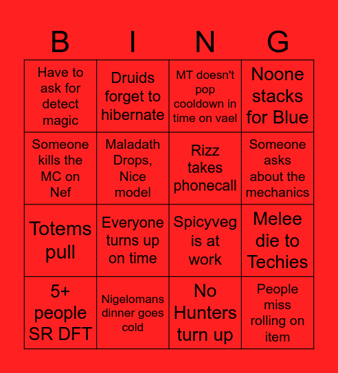 BWL BINGO Card