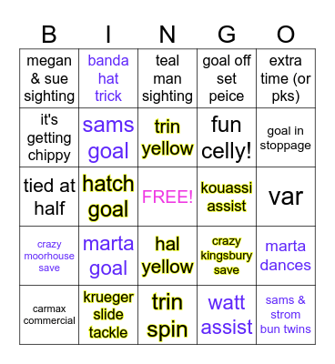 NWSL championship 2024 Bingo Card
