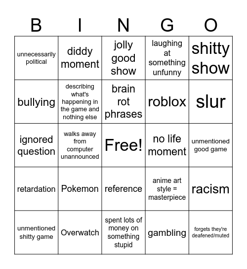 discord Bingo Card