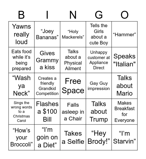 Poppy Bingo Card