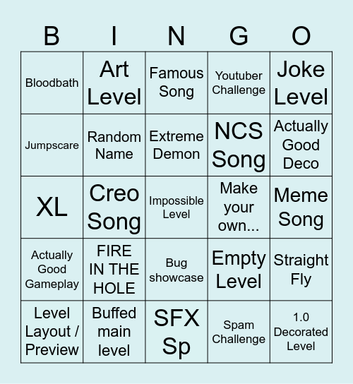 RECENT TAB! Bingo Card