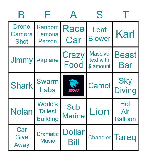 MR. BEAST BINGO Card