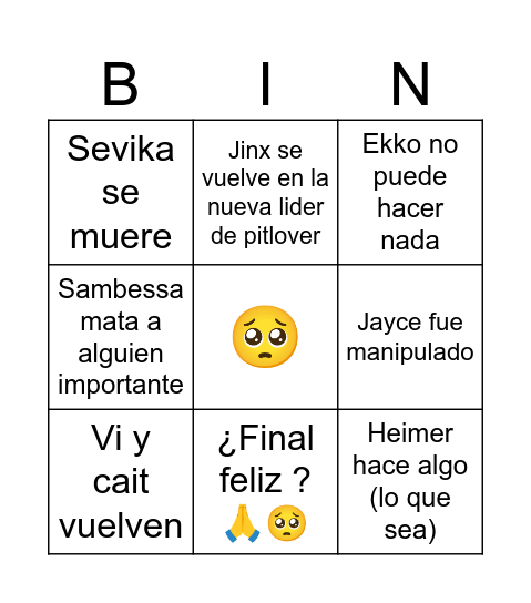 Bingo serio arcane Bingo Card