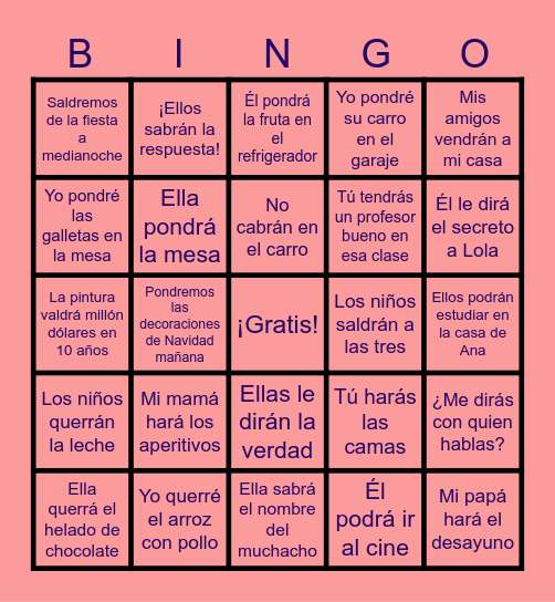 Future Irregulars Bingo Card