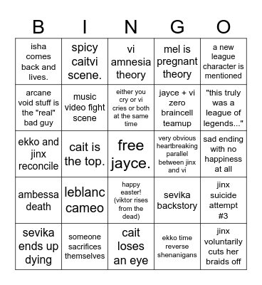 arcane finale Bingo Card